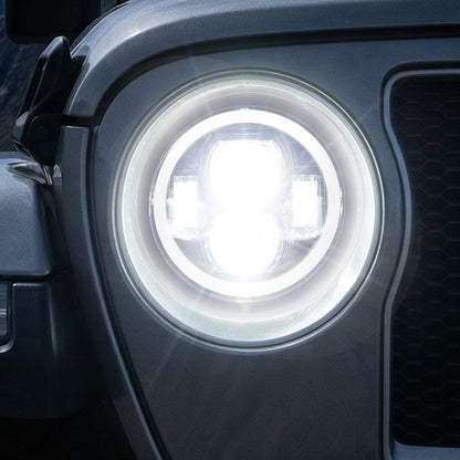 9" LED RGB Jeep Headlights with White Halo for 2018-2025 Wrangler JL & Gladiator JT