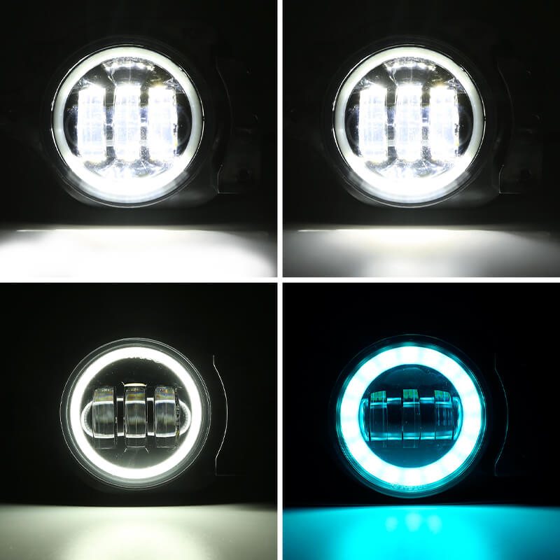 Multi-function 9" LED RGBW Headlights & RGBW Fog Lights for 2018-2025 Jeep JL and JT