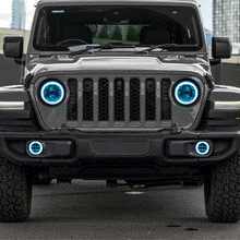 Multi-function 9" LED RGBW Headlights & RGBW Fog Lights for 2018-2025 Jeep JL and JT