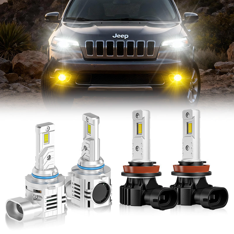 Fit For 2014-2016 Jeep Cherokee 9012 LED Headlight Bulbs & Fog Light Bulbs| SP Air Series