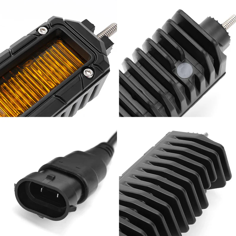 Details of Toyota Tundra aluminium amber bumper LED fog lights