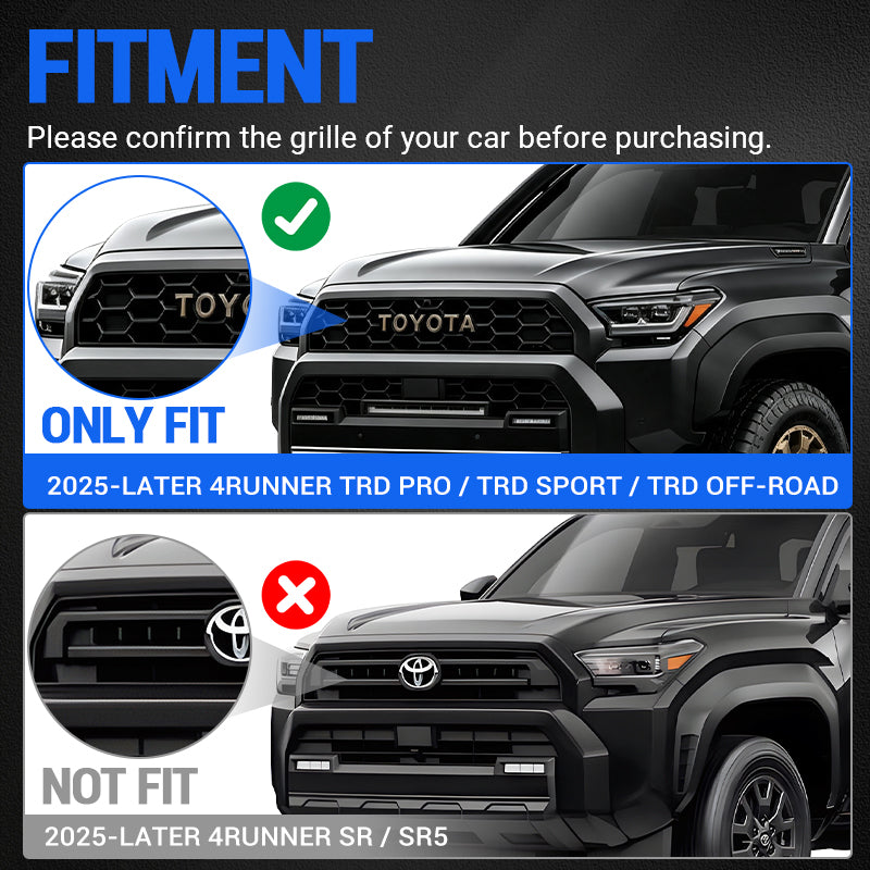Raptor-Style Amber LED Grille Lights for 2025–2026 Toyota 4Runner TRD Pro / TRD Sport / TRD Off-Road
