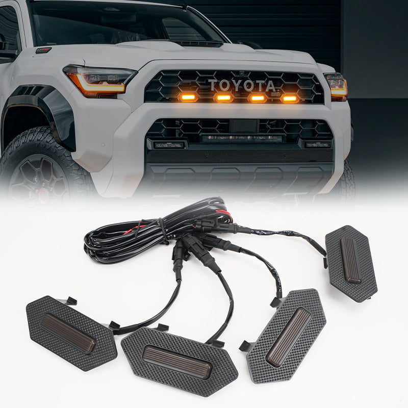 Raptor-Style Amber LED Grille Lights for 2025–2026 Toyota 4Runner TRD Pro / TRD Sport / TRD Off-Road