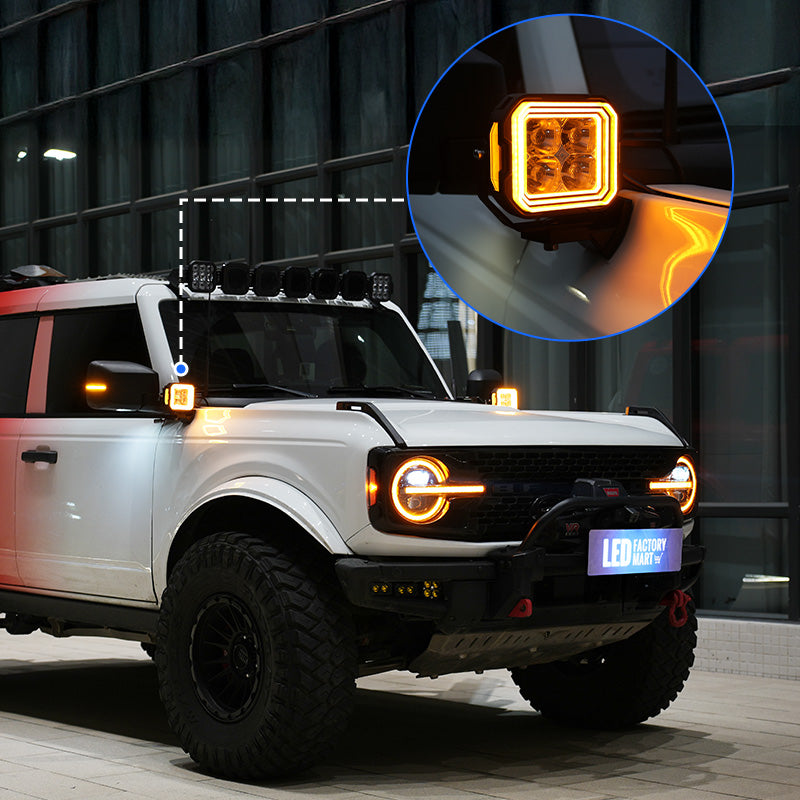 Ford Bronco A Pillar Ditch LED Pod Lights 5 Inch