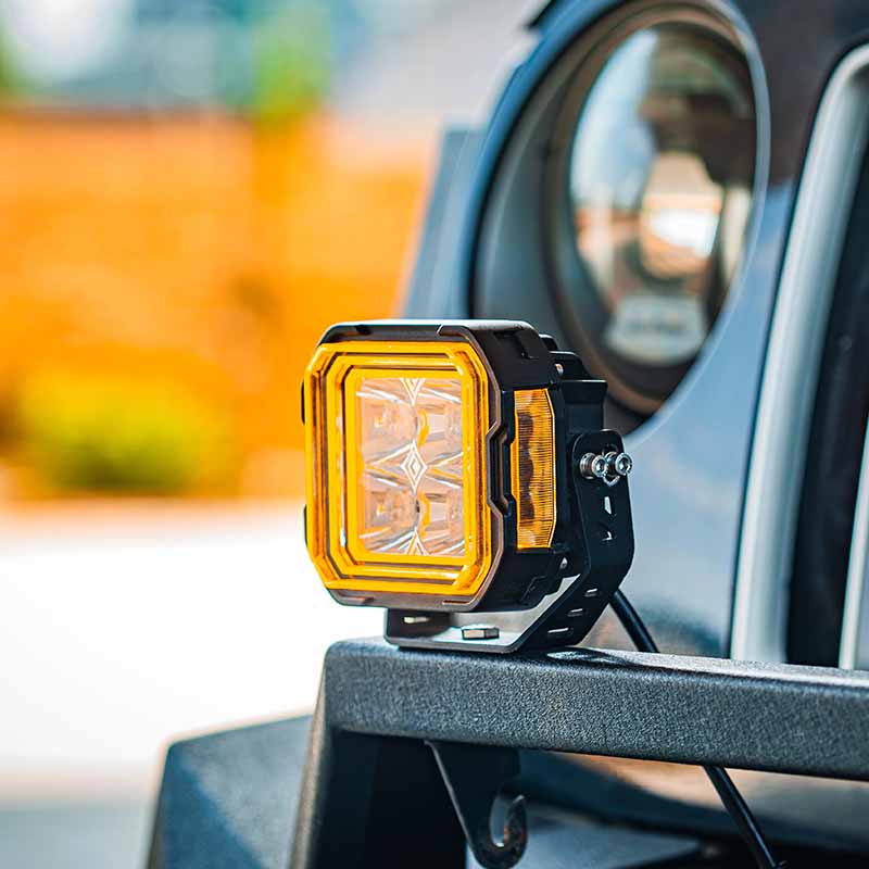 Hyper Series 5 Inch LED Pod Lights with White & Amber DRL