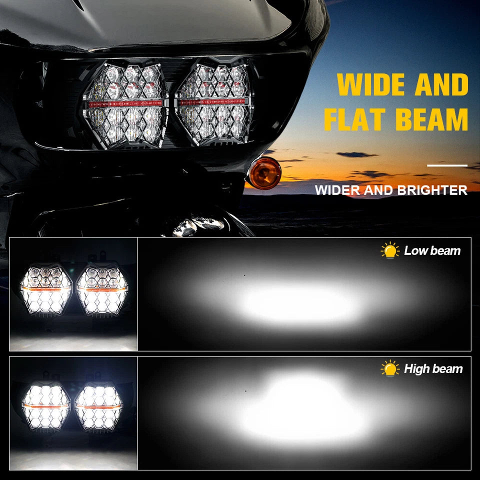 Harley honeycomb led headlights