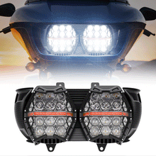 Amber DRL Honeycomb LED Dual Headlights for 2015-2024 Harley-Davidson Road Glide