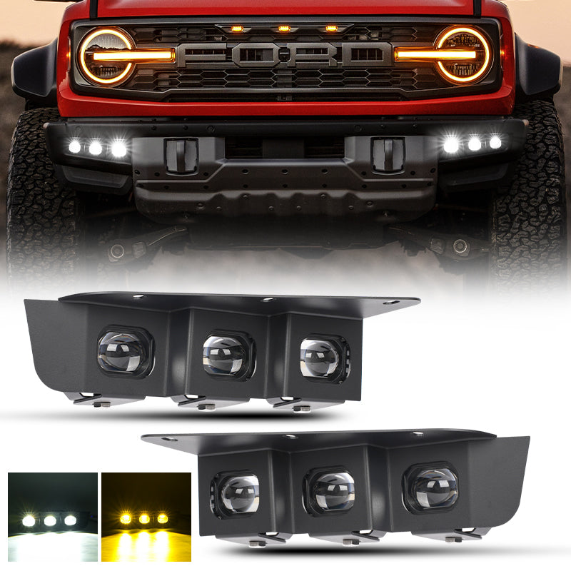 Ford Bronco Modular Bumper Fog Lights | Aluminum Material