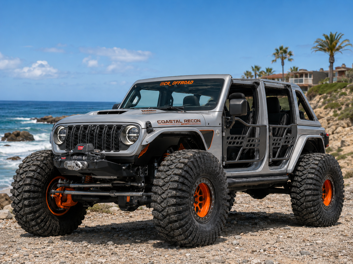 Beast Style Tubular Door with Side View Mirror for 2018-Later Wrangler JL and Gladiator JT
