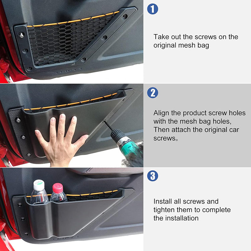 Bronco door pocket installation