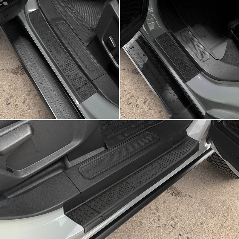 Black Rubber Door Sill Guards Kit for 2021-Later Ford Bronco