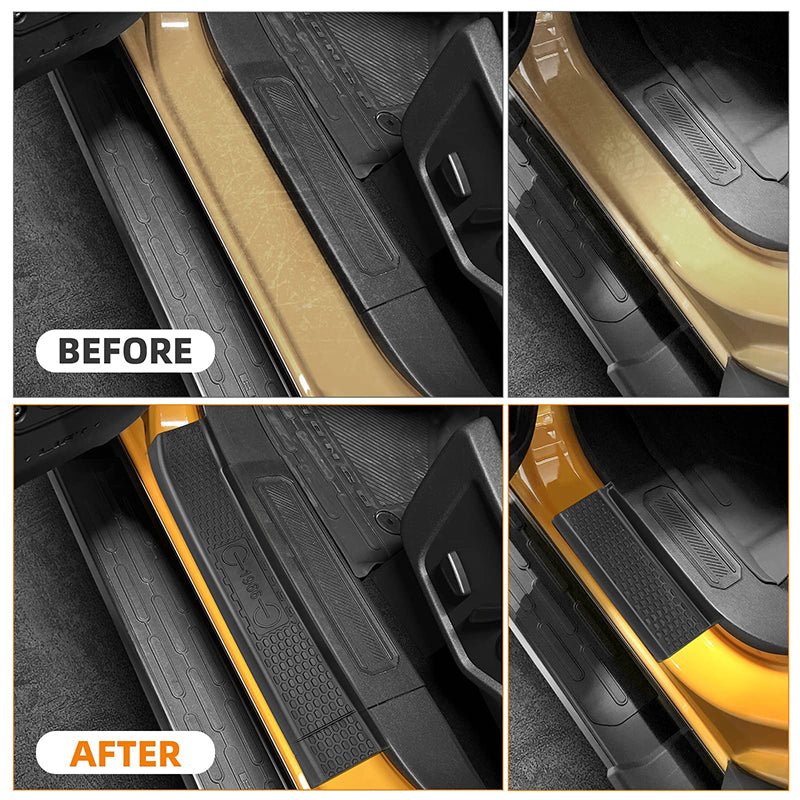 Black Rubber Door Sill Guards Kit for 2021-Later Ford Bronco