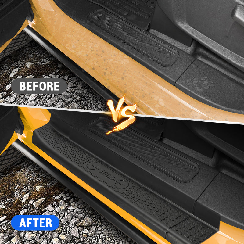 Black Rubber Door Sill Guards Kit for 2021-Later Ford Bronco
