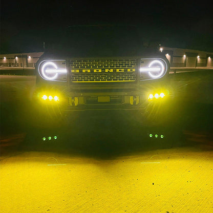 Aluminum Housing Triple LED Fog Lights Kit for 2021-Later Ford Bronco