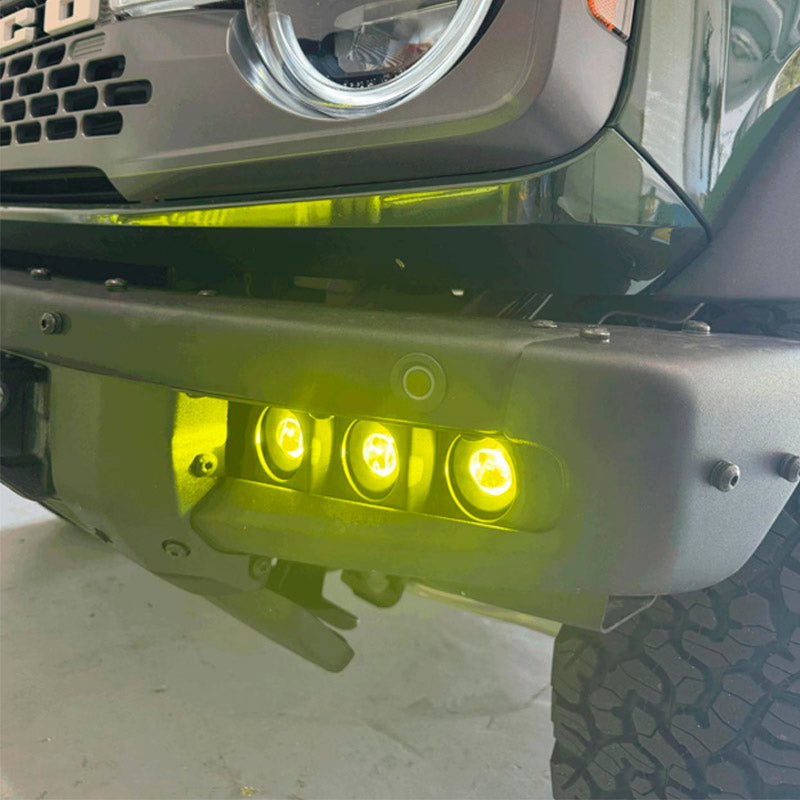 Aluminum Housing Triple LED Fog Lights Kit for 2021-Later Ford Bronco