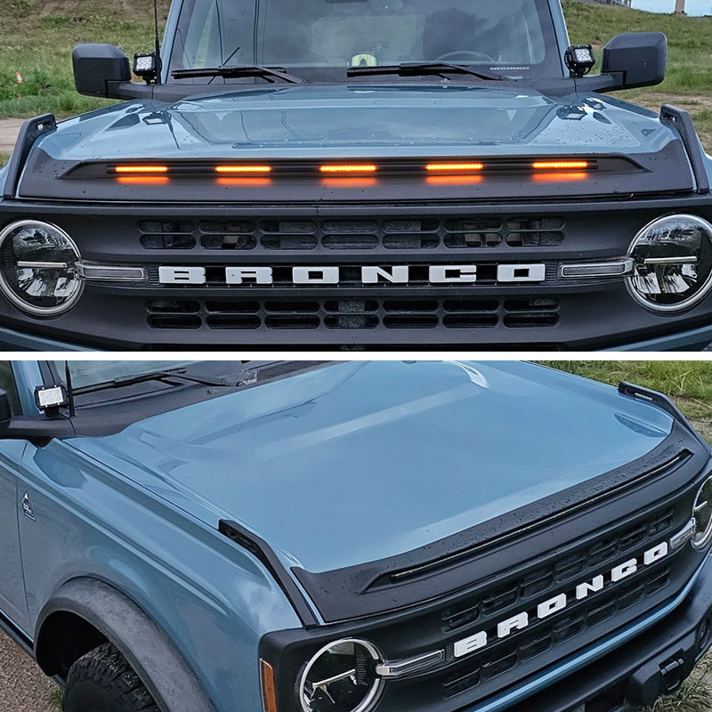 Front Hood Protector with DRL and Turn Signals for 2021-2025 Ford Bronco