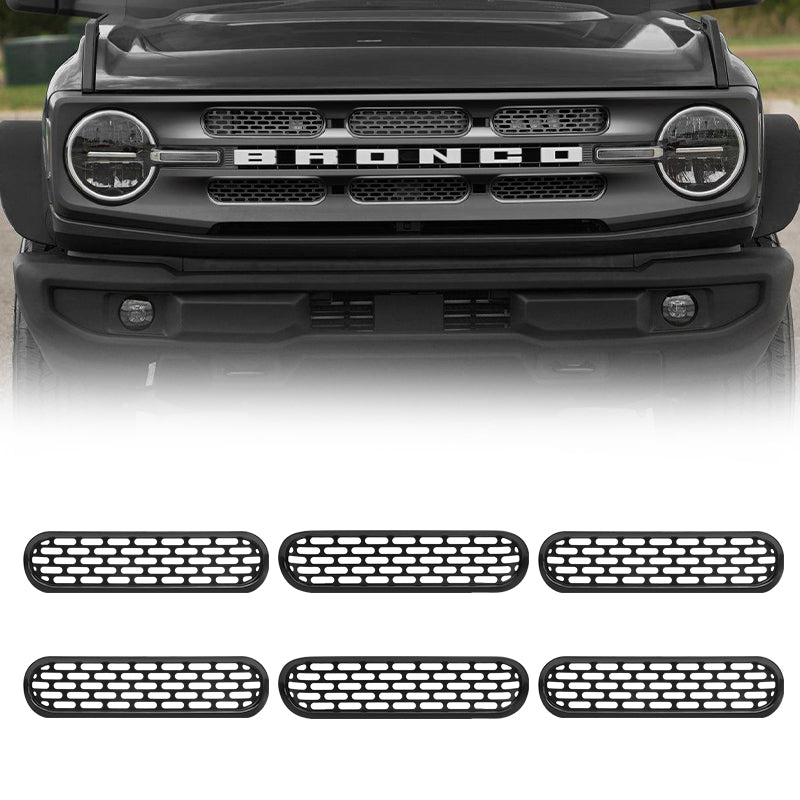 6Pcs Front Mesh Grill Insert for 2021-Later Ford Bronco