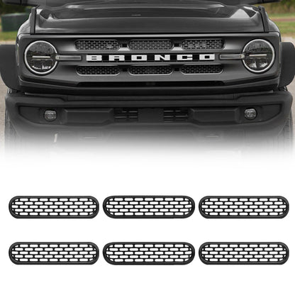 6Pcs Front Mesh Grill Insert for 2021-Later Ford Bronco
