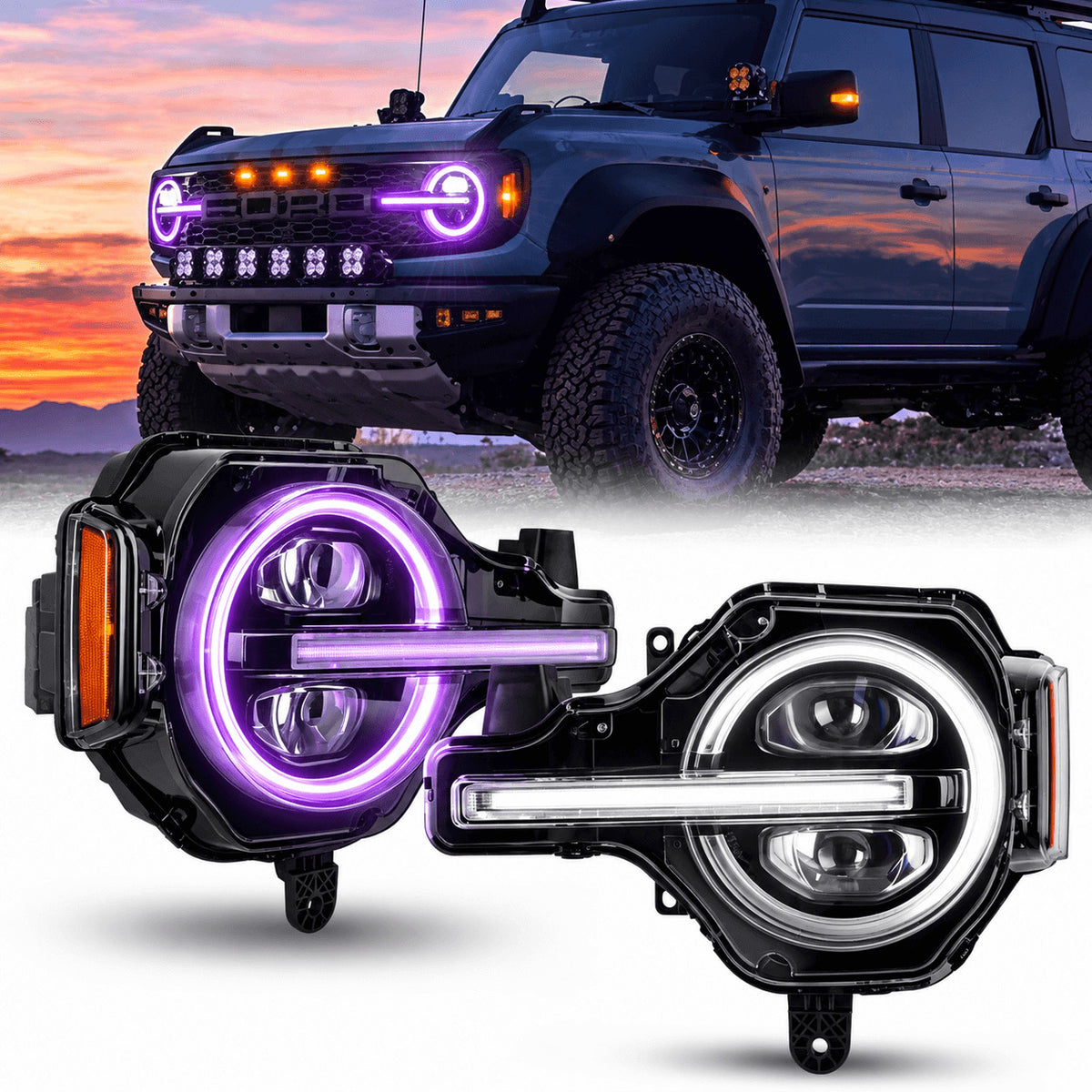 Bronco headlights rgb color