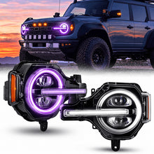 Conjunto de faros delanteros LED con DRL blanco y señales de giro secuenciales para Ford Bronco 2021 y posteriores 2/4