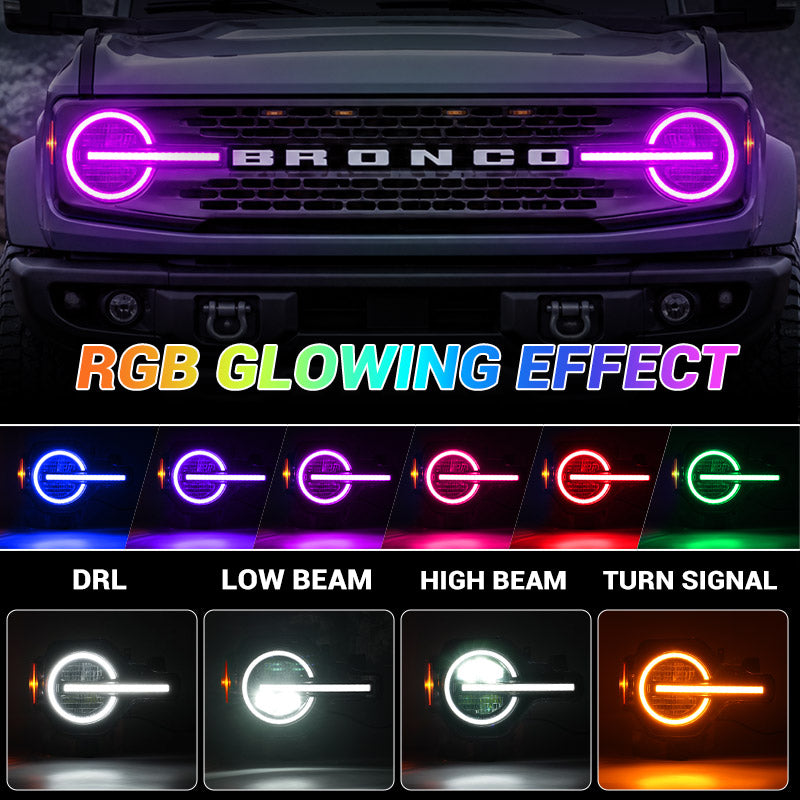 Bronco LED headlights lighting function