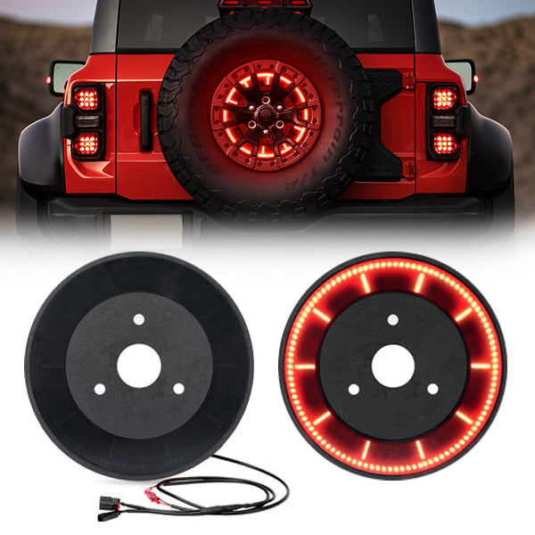 Smoked 12" Sequential Spare Tire LED Brake Light for 2021-2023 Ford Bronco