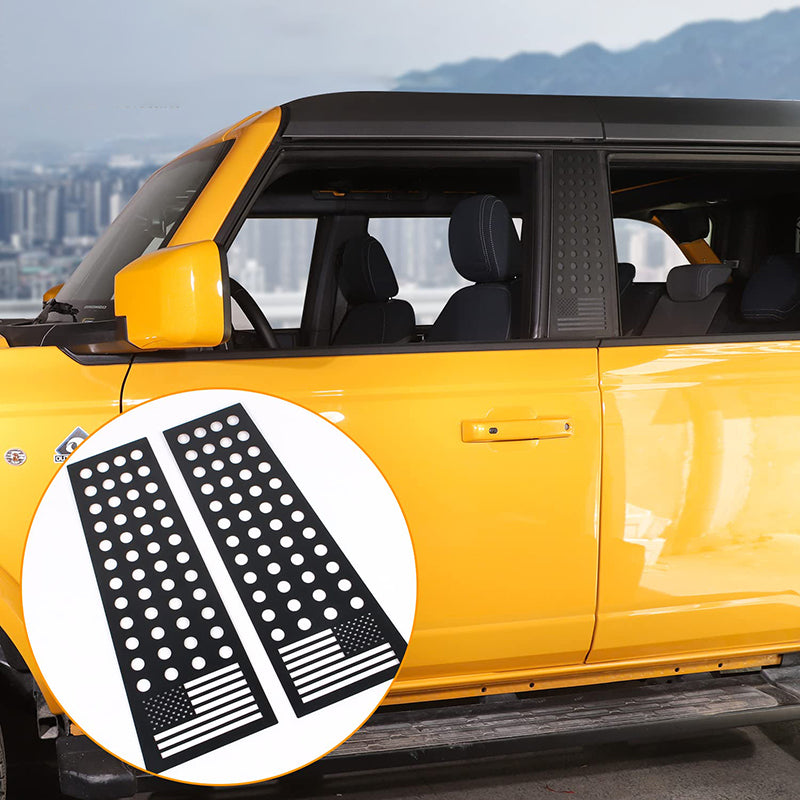 Calcomanía de ventana trasera para Ford Bronco, 4 puertas, pilar B, 2 uds.