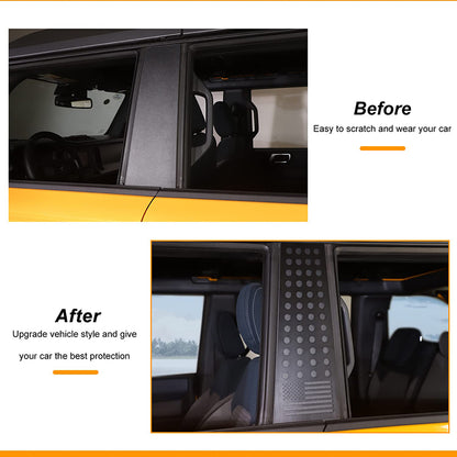 Calcomanía de ventana trasera para Ford Bronco, 4 puertas, pilar B, 2 uds.