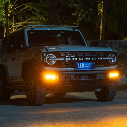 Dual Color LED Fog Lights for 2021-Later Ford Bronco Modular Bumper