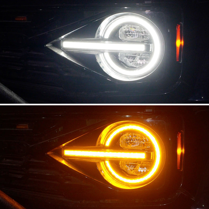 Bronco LED headlights seletable drl color