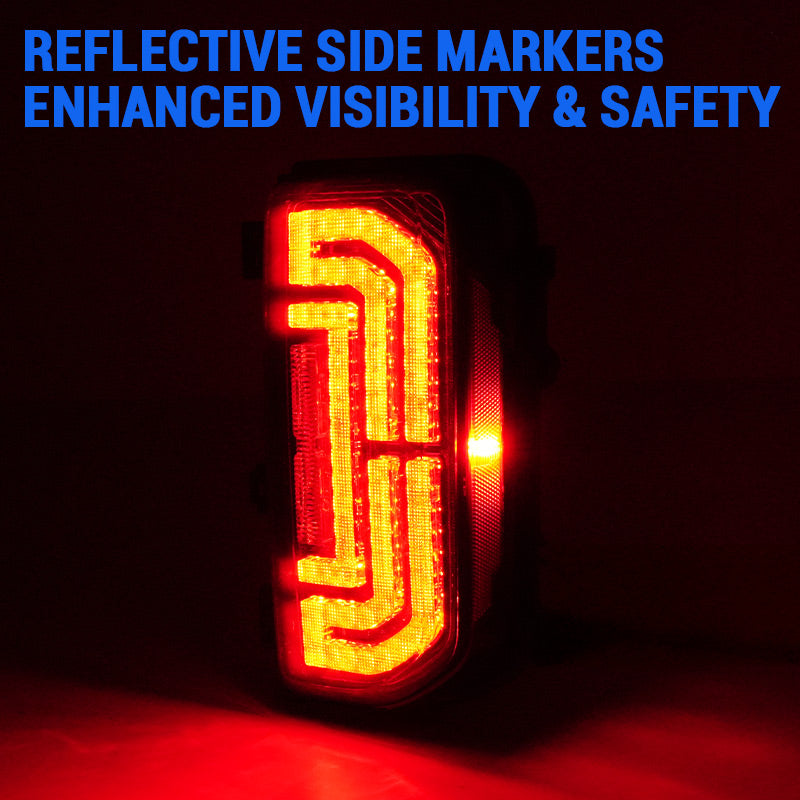 Reflective side markers enhanced visibility 