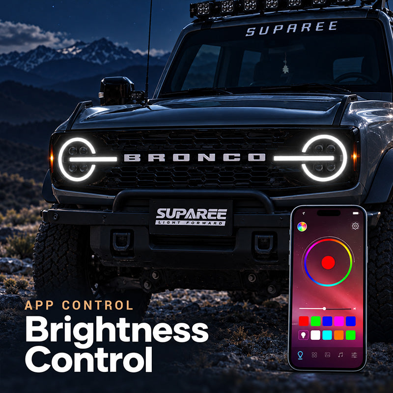 Bronco headlights-brightness control