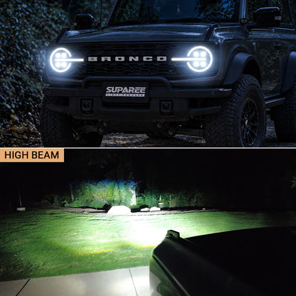 Bronco headlights high beam