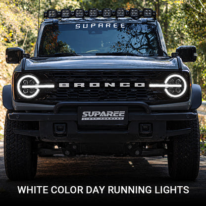 Bronco headlights white color day running lights