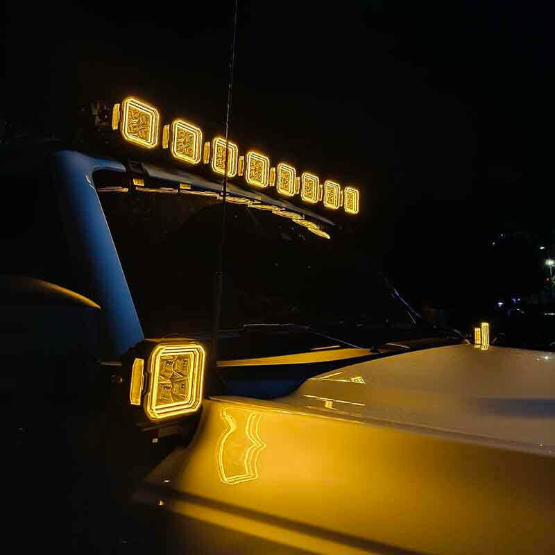 Bronco pod lights amber color