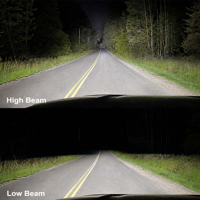 Bronco headlights low beam and high beam