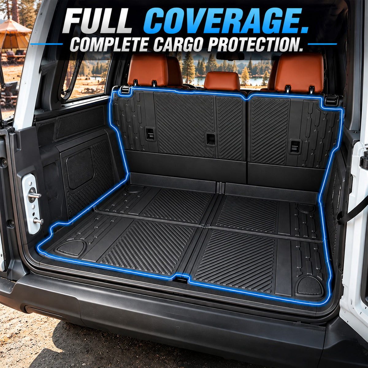 Rear Seat Protector Mat+Trunk Mat for Ford Bronco 4 Door