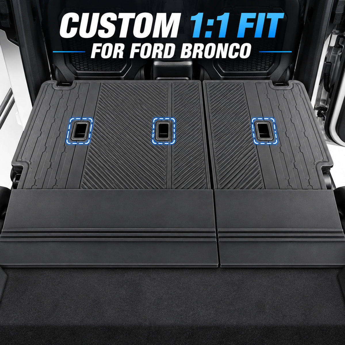 Rear Seat Protector Mat+Trunk Mat for Ford Bronco 4 Door