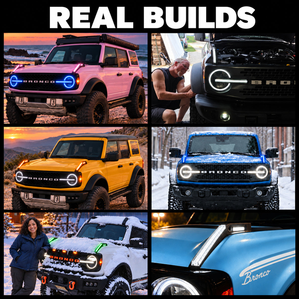RGB-W Trail Marker Lights for 2021-2026 Ford Bronco All Version | Aluminum Material