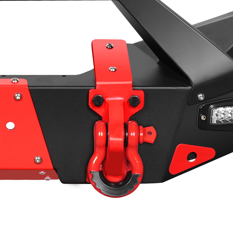 USA ONLY Front Winch Bumper & Rear Bumper with LED Lights & D-ring Trailer for Jeep Wrangler JL