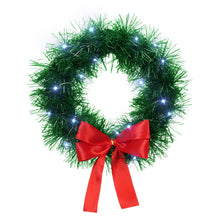12-inch Holiday Wreath Decorated with Glowing LED Lights