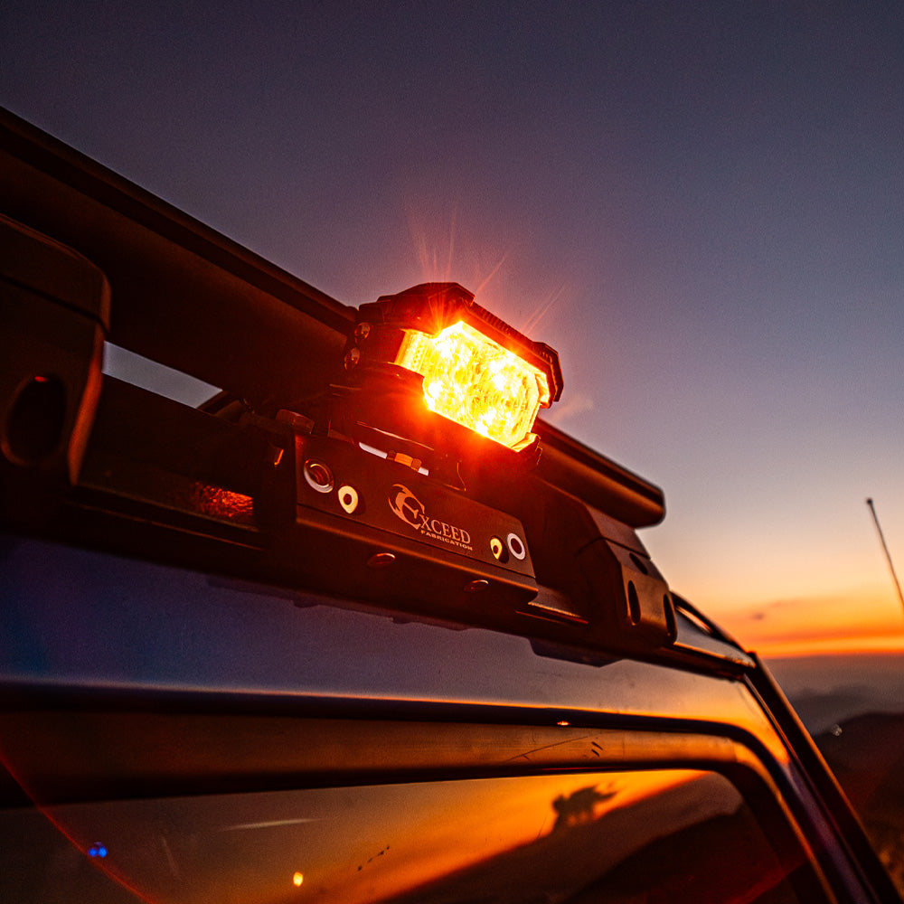 Rain-gutter-light-bracket-kit-paired-with-Suparee-Recon-2-pod-lights-for-Jeep-JL-JT