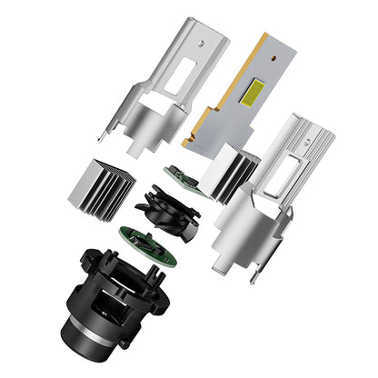 Car LED headlight bulb with 3x heat dissipation system