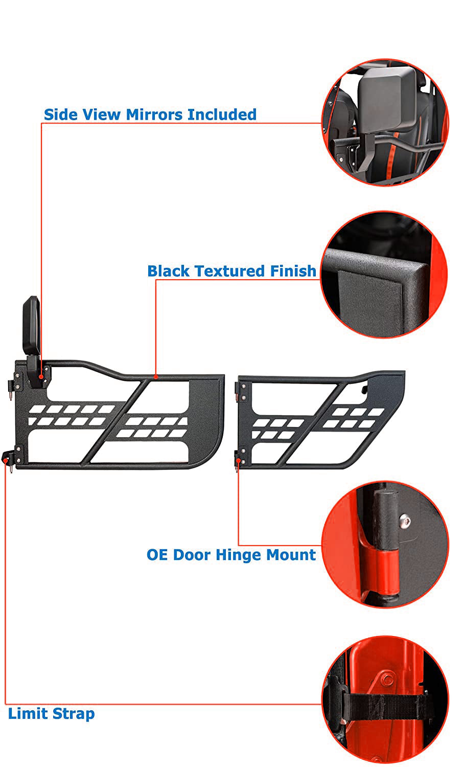 Paramount Automotive Trail Doors for 07-18 Jeep Wrangler JK Paramount Automotive Trail Doors for 07-18 Jeep Wrangler JK