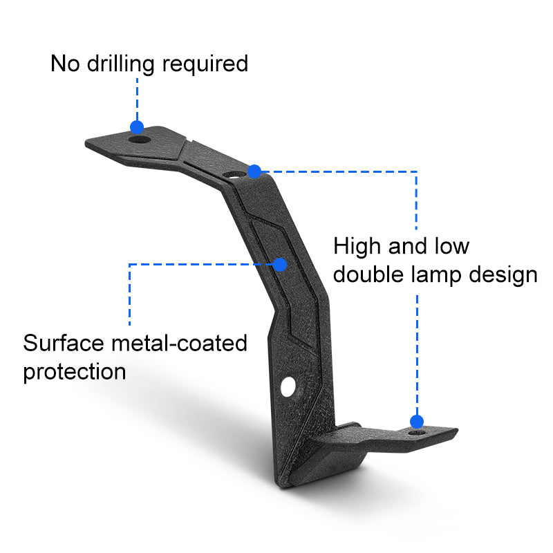 Dual Amber & White LED Auxiliary Work Lights & Brackets Combo for 2018-Later Jeep Wrangler JL JLU