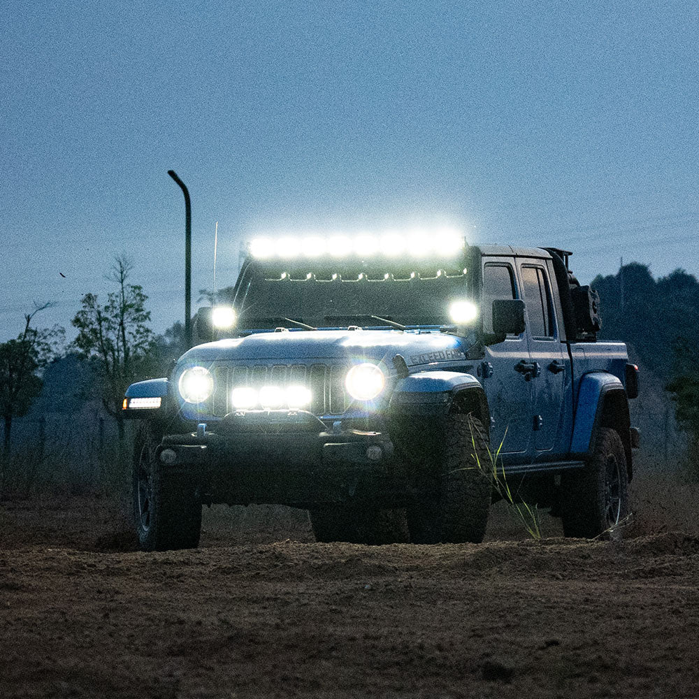 5 Inch LED Pod Lights White + Amber Dual-Mode for Jeep Wrangler JL/ Gladiator JT