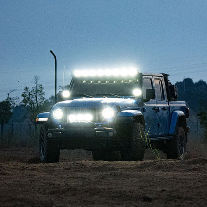 5 Inch LED Pod Lights White + Amber Dual-Mode for Jeep Wrangler JL/ Gladiator JT