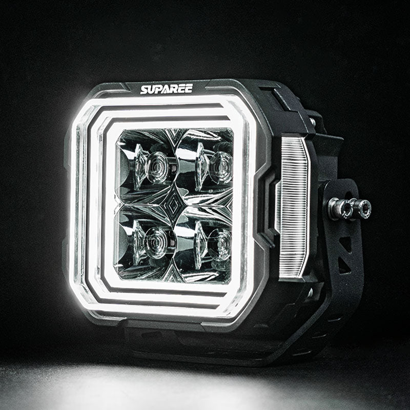 5-Inch White + Amber Dual-Mode A-Pillar Ditch LED Off Road Lights for Jeep Wrangler JK