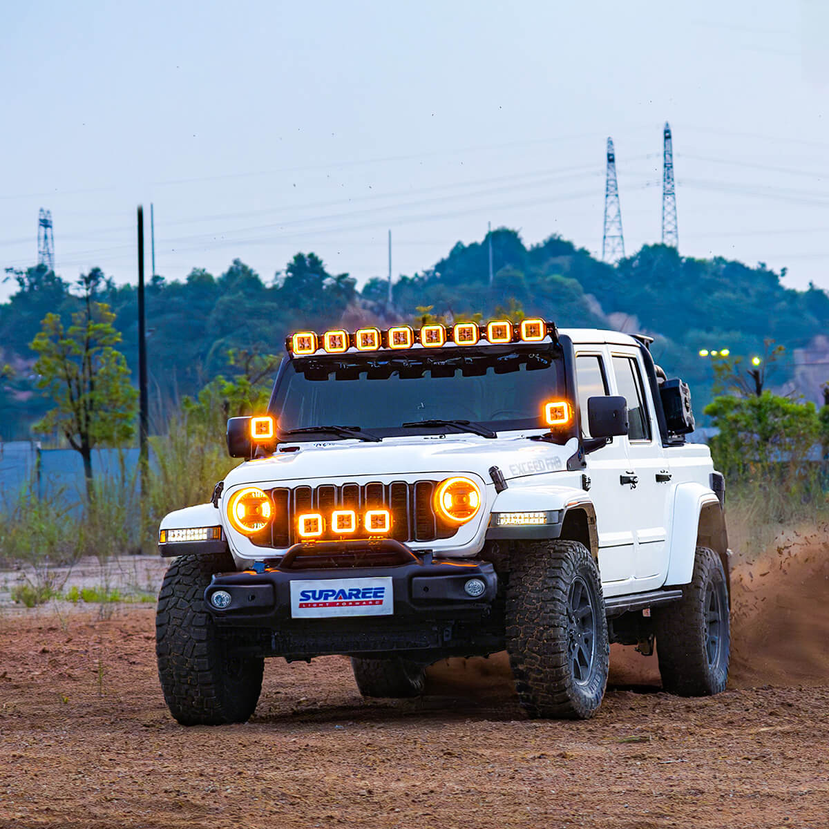 5-Inch LED Off-Road Lights White + Amber Dual-Mode for Jeep Wrangler JL/JT