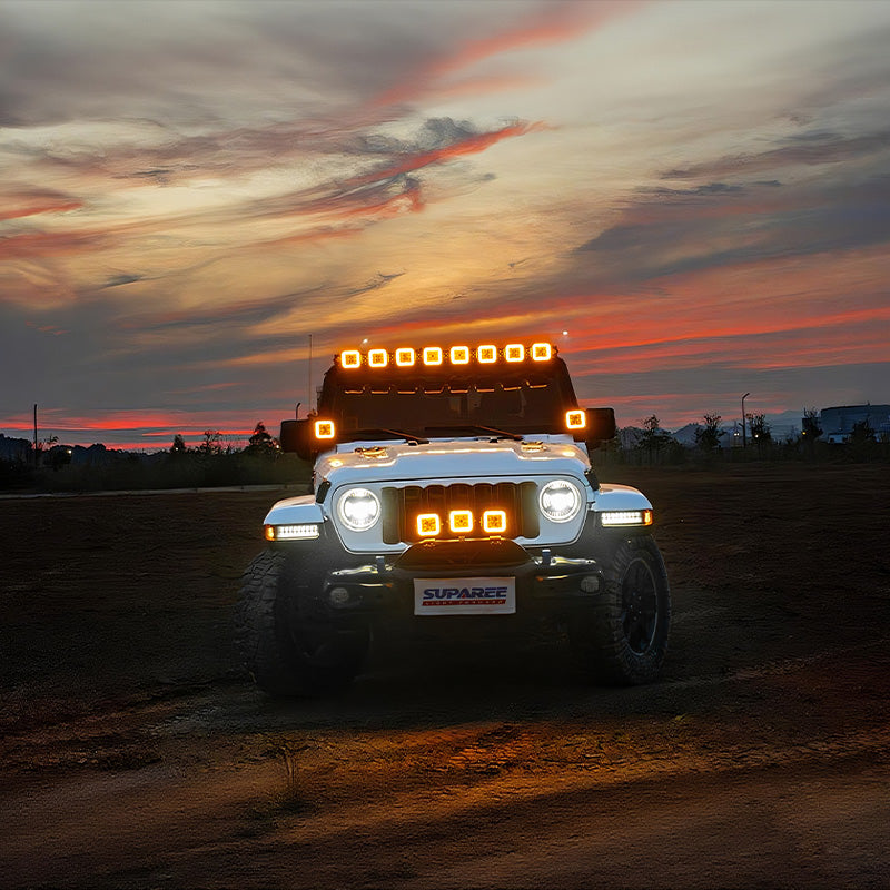 5-Inch LED Off-Road Lights White + Amber Dual-Mode for Jeep Wrangler JL/JT